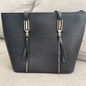 Sophisticated Black Tote with Gold Accents